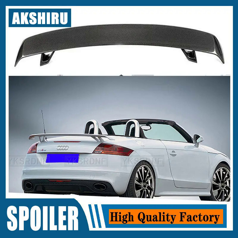 Carbon Fiber Frp Black Rear Trunk Spoiler Boot Lip Wing For Audi Tt