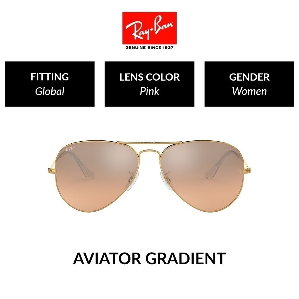 Ray-Ban Aviator Large Metal Women Global Fitting Sunglasses (58 mm) RB3025 001/3E