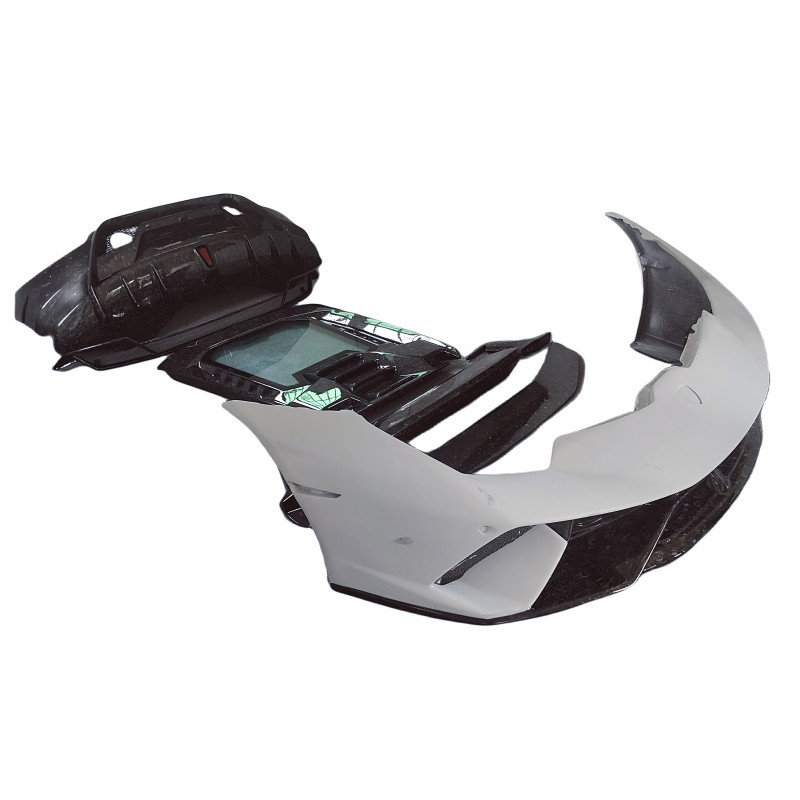 High quality forged carbon fiber P-style front and rear bumpers rear ...