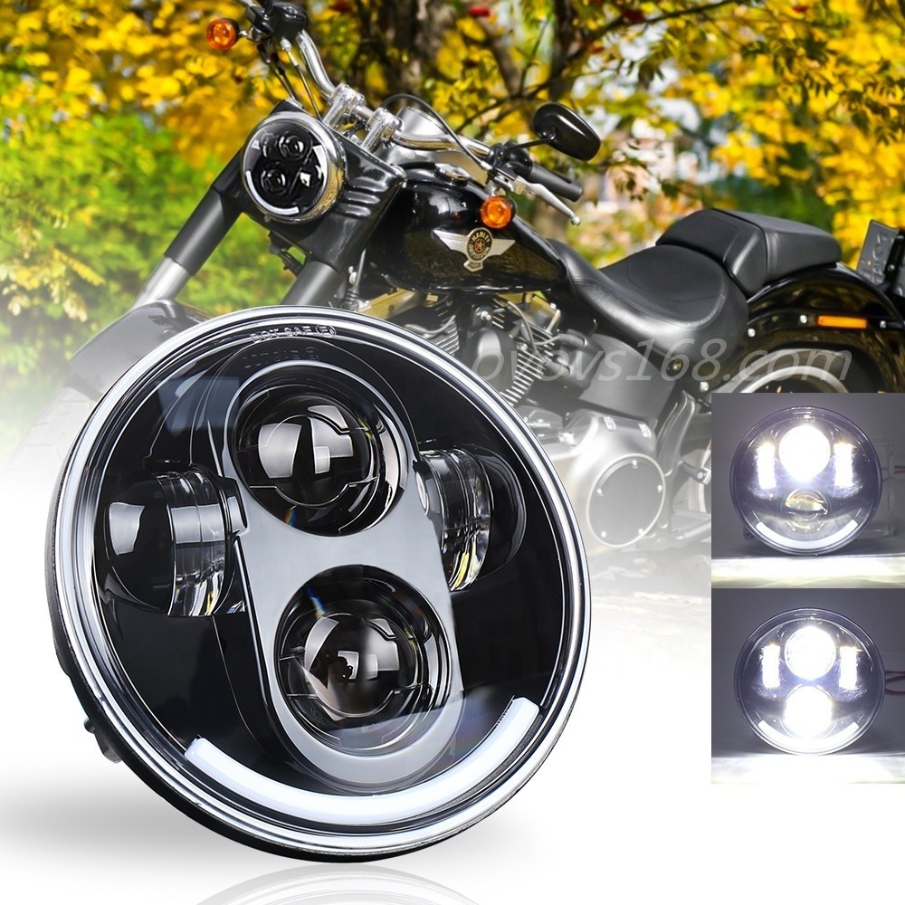 OVOVS 12v 40w Motorcycle Headlight With Hi/Low Beam 5.75 Inch Round LED ...