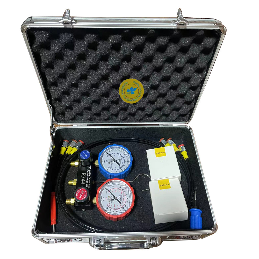R744 Manifold Gauge Set Manometer Diagnostic Tool Auto AC Air ...