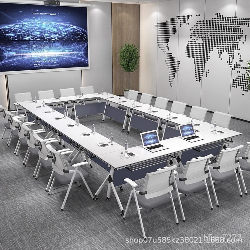 Get 7% coupon+gift】ng Conference Table Movable Training Table and Chair ...
