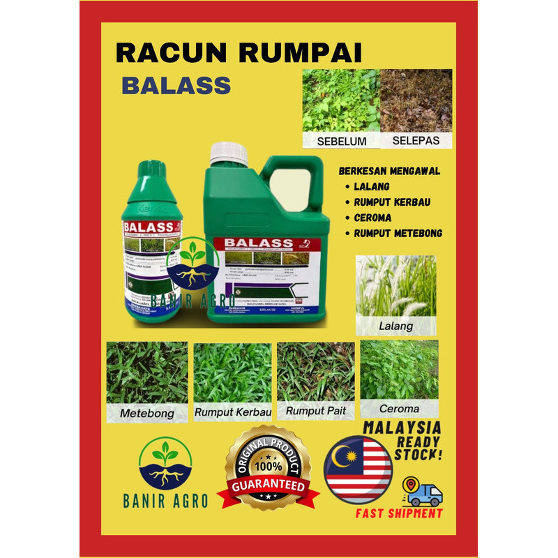 Balass Herbicide 1Liter Racun Rumput Serap Racun Rumput Tahan Lama ...