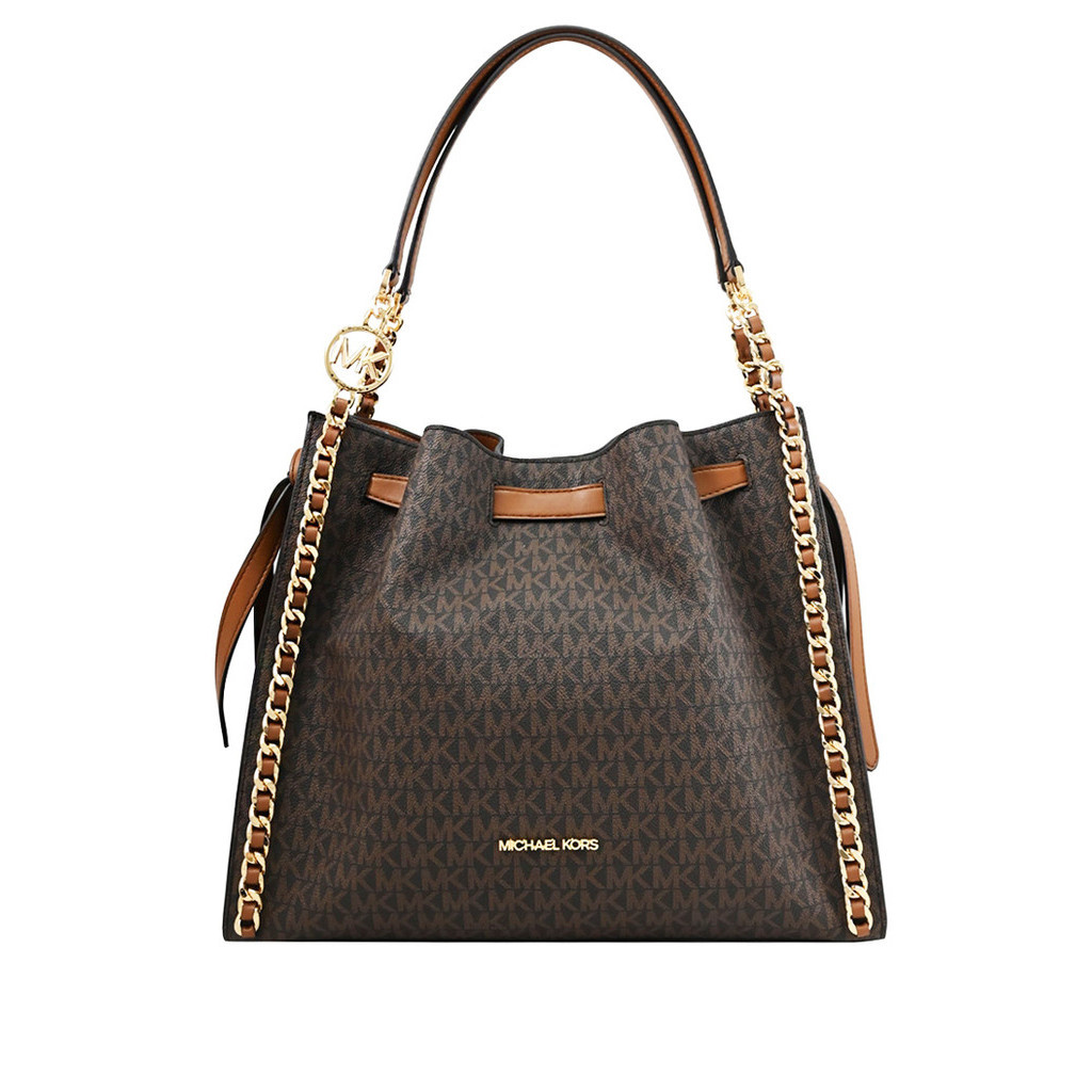 Interesting Info About Mina Large Signature Logo Chain Shoulder Bag