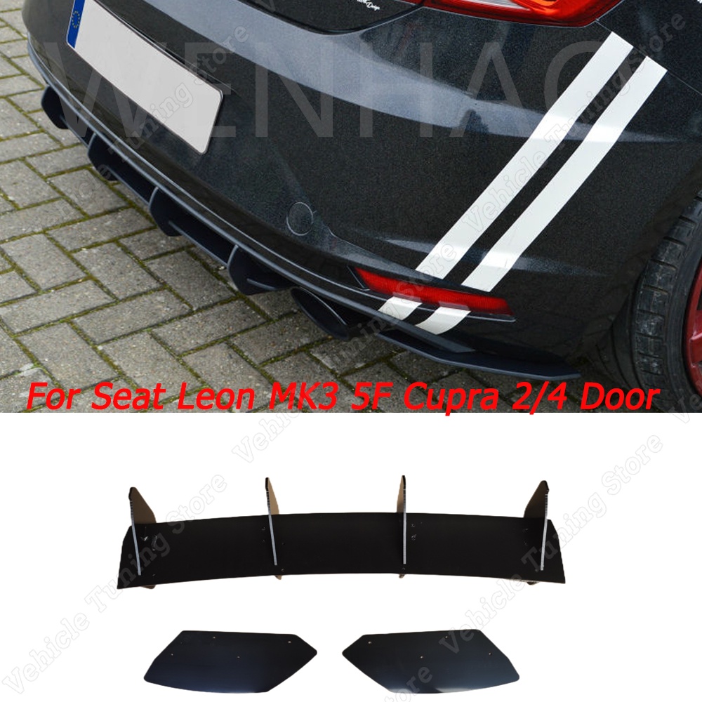 Car Rear Bumper Lip Spoiler Chassis Diffuser For Seat Leon MK3 5F Cupra