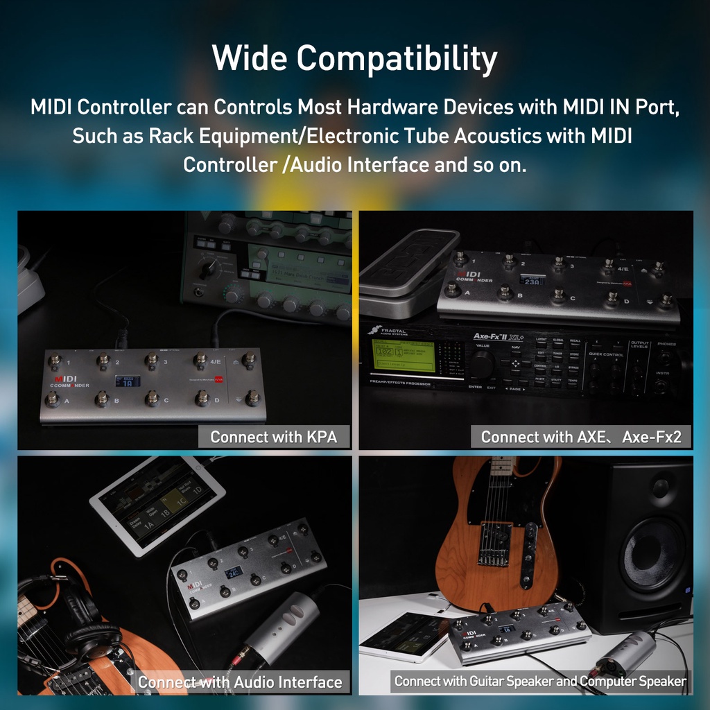 MeloAudio MIDI Commander Guitar Portable USB MIDI Foot Controller With 10 Foot Switches 2 Expression Pedal Jacks 8 Host Presets Shopee Malaysia