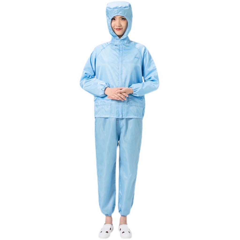 Ready stock Static Clothes DustFree Antidust Clothing Hooded Split