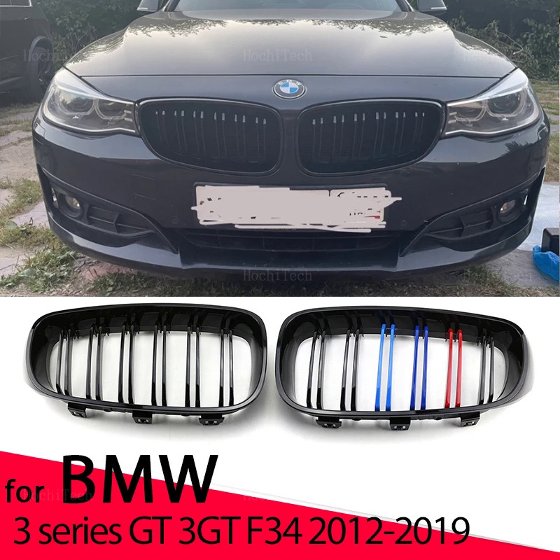 New Look Car Grille Grill Front Kidney Glossy 2 Line Double Slat For ...