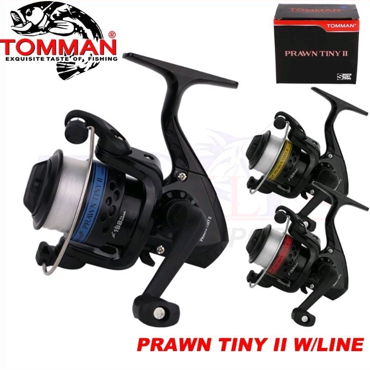 CLEARANCE (MESIN UDANG) MESIN PANCING TOMMAN PRAWN TINY II 1+1BB SPINNING  FISHING REEL WITH SUPER STRONG DRIVE GEAR