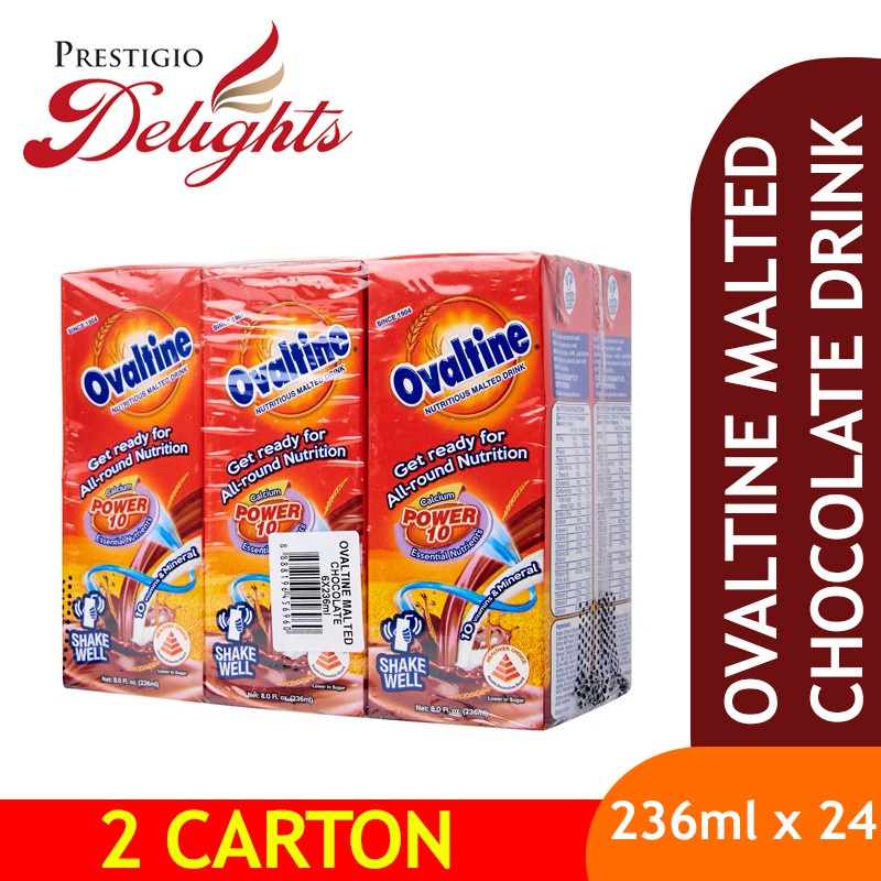 Ovaltine Malted Chocolate Drink 236ml x 48 packets (2 cartons) | Shopee ...