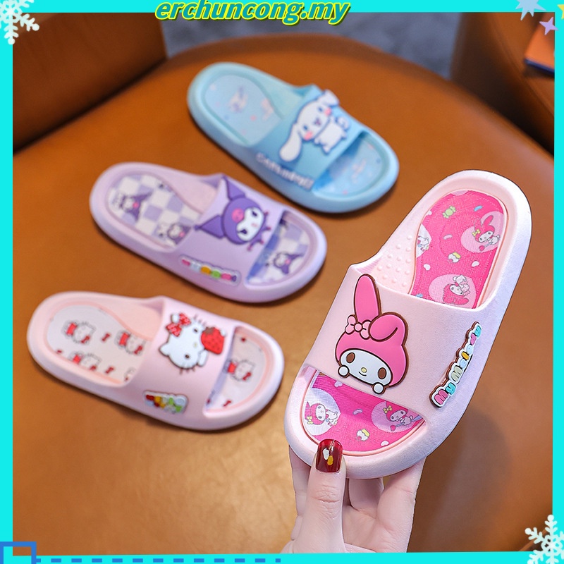 Kawaii Sanrio Cartoon Slippers Adults Kids Indoors Anti Slip Kuromi ...