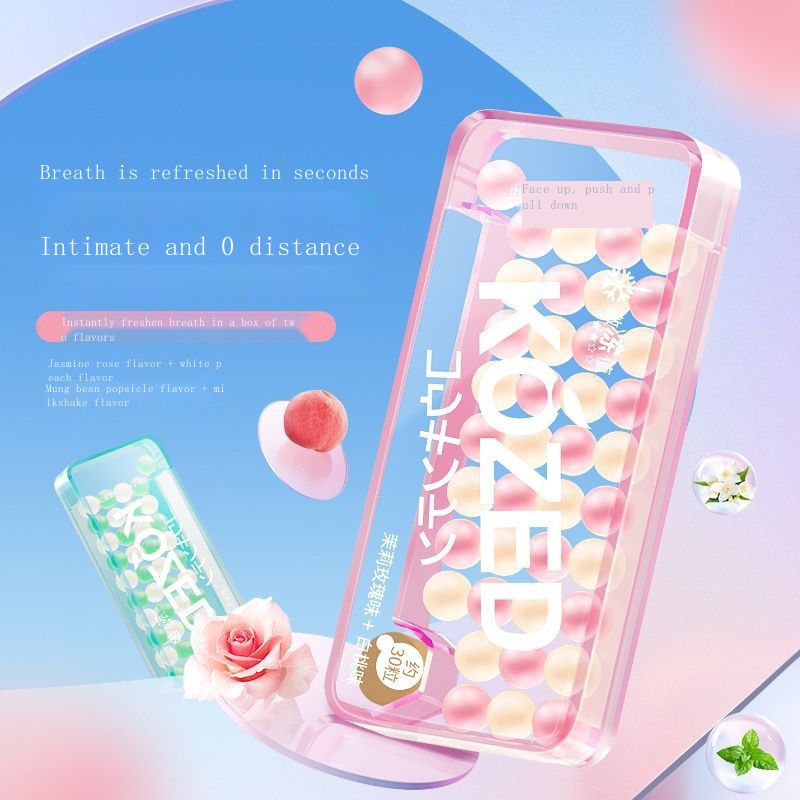 Fresh chewing gum popping gum to refresh the brain and refresh the