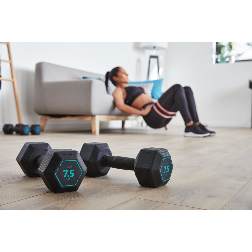 Decathlon Weight Training Hex Dumbbell 7.5kg Durable Corength Shopee Malaysia