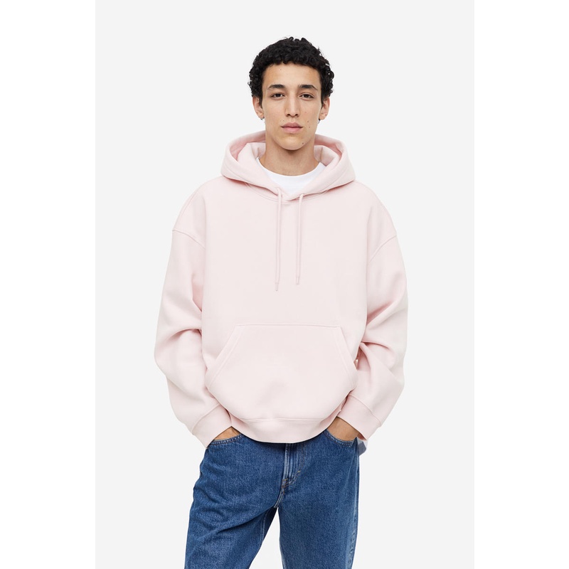 H&M Relaxed Fit Hoodie Pink Dusty Light Shopee Malaysia