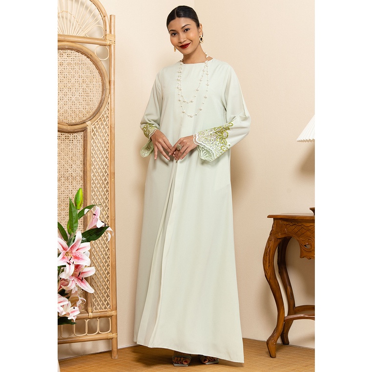 Zalia Embroidered Abaya Dress Shopee Malaysia