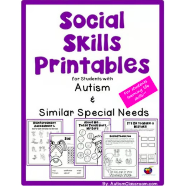 025 - [PDF] Social Skills Printables for Students with Autism & Similar ...