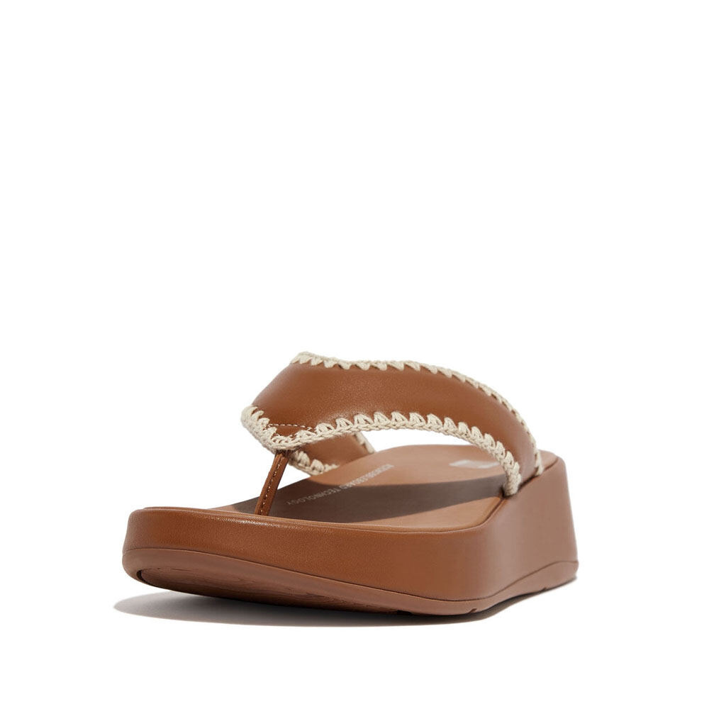 Women's F-Mode Leather Flip-Flops