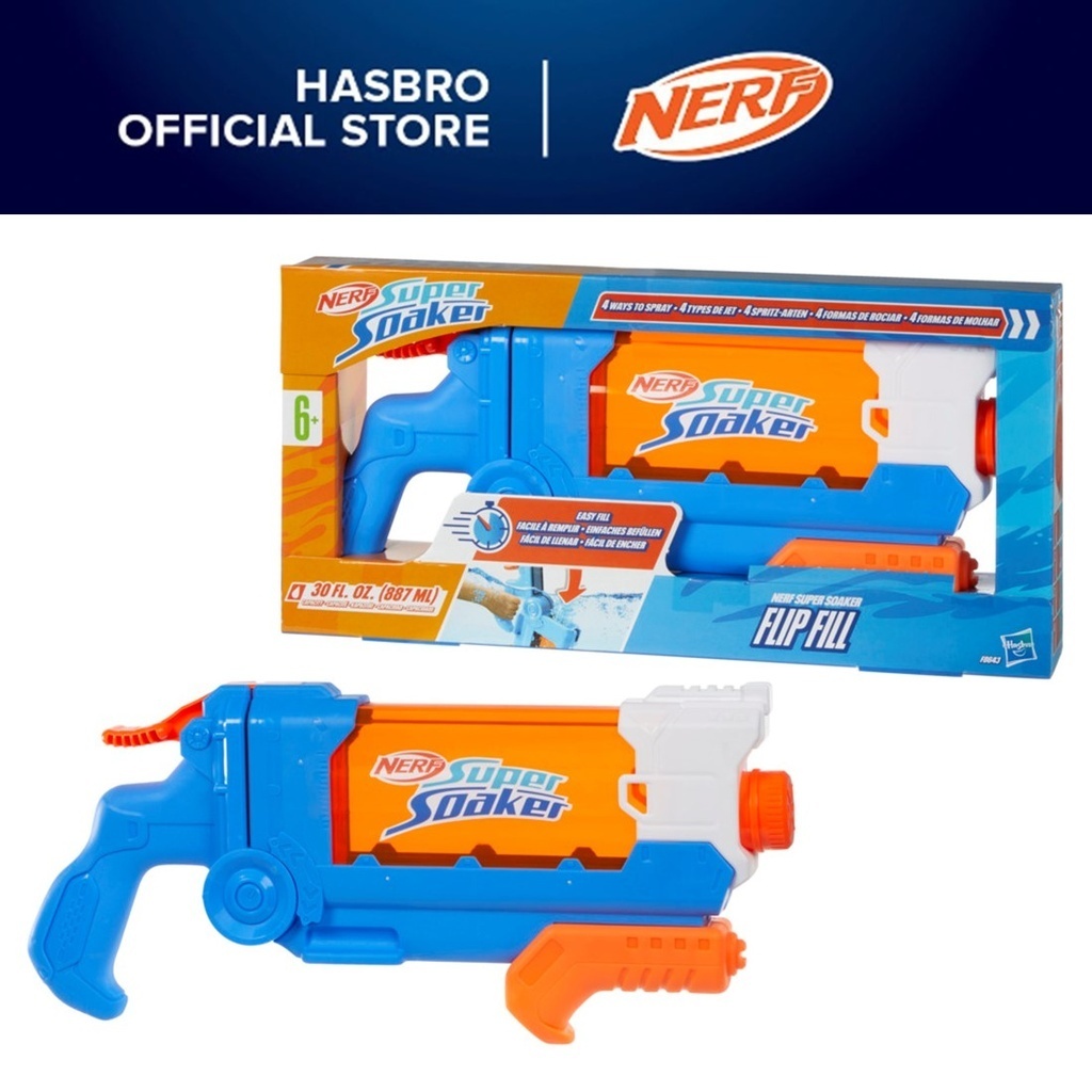 Nerf Super Soaker Flip Fill Water Blaster, 4 Spray Styles, Fast Fill 