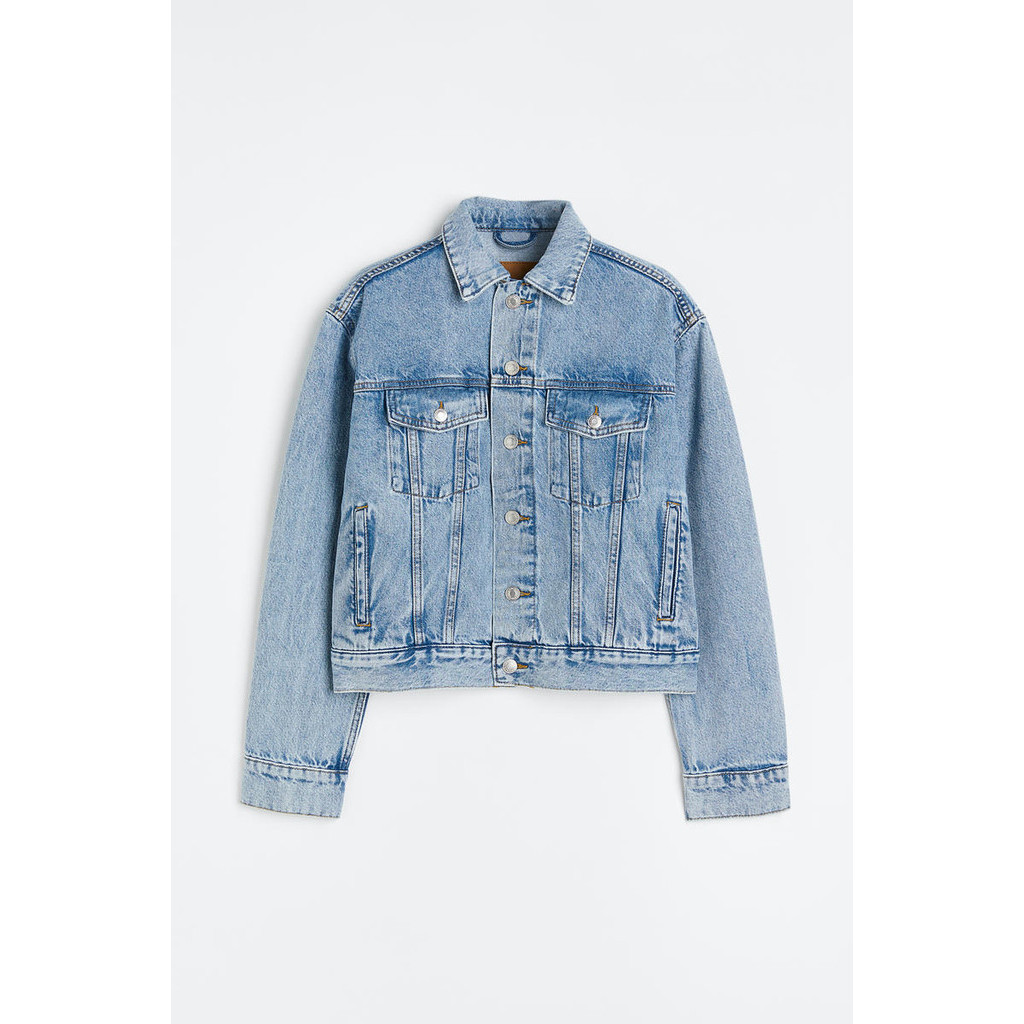 H&m short denim jacket on sale