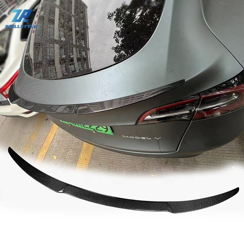 For 2020-2022 Tesla Model Y Real Carbon Fiber Rear Trunk Lid Spoiler