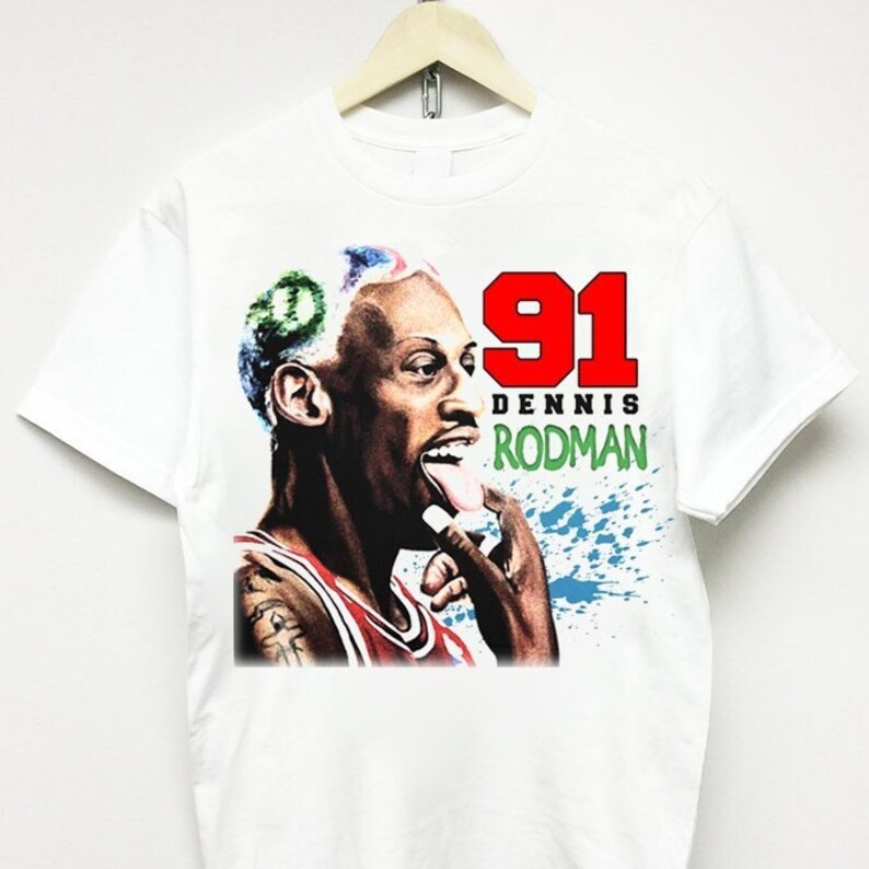 DENNIS RODMAN T-SHIRT vintage big face rap tee merch concert mike tyson ...