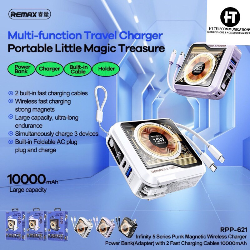 Original REMAX RPP-621 Power Bank 10000mAh Fast Charging Multi-Function ...