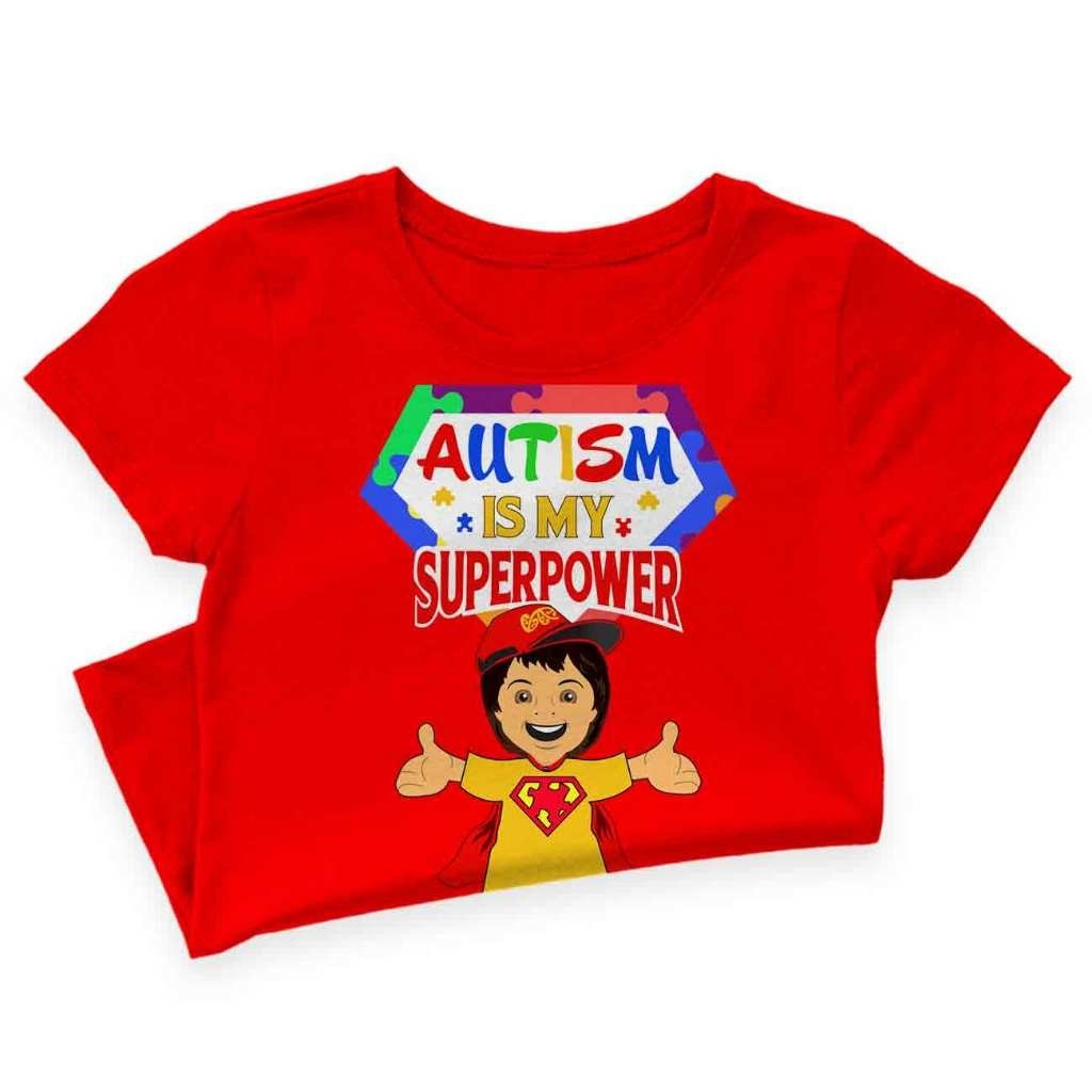 T-shirt Homme Coton Gildan 'Autism Is My Superpower' - Coupe Loose, Pré-rétréci - Neuf Sans étiquettes