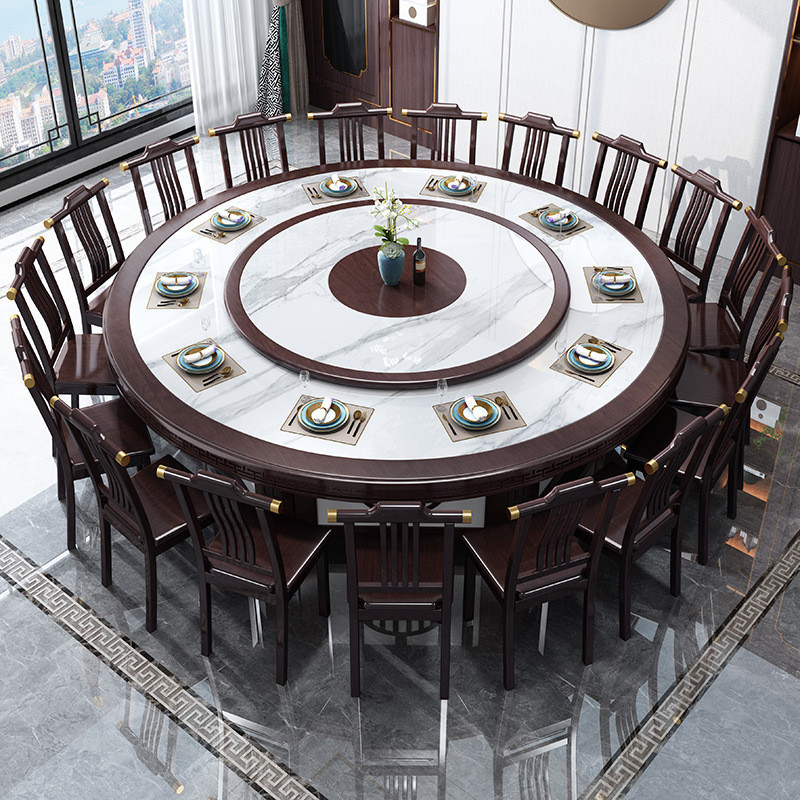 ST-ΨNew Chinese Electric Dining Table Large round Table Automatic with ...