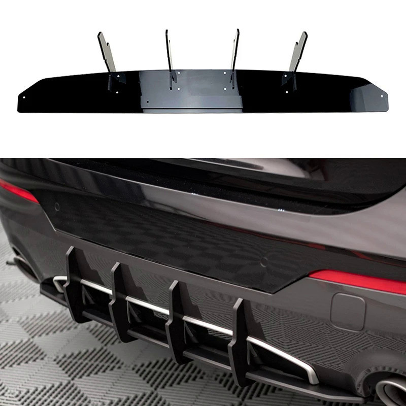 Rear Bumper Diffuser Splitter Lip Boot Spoiler Canard Fin Board Trim ...