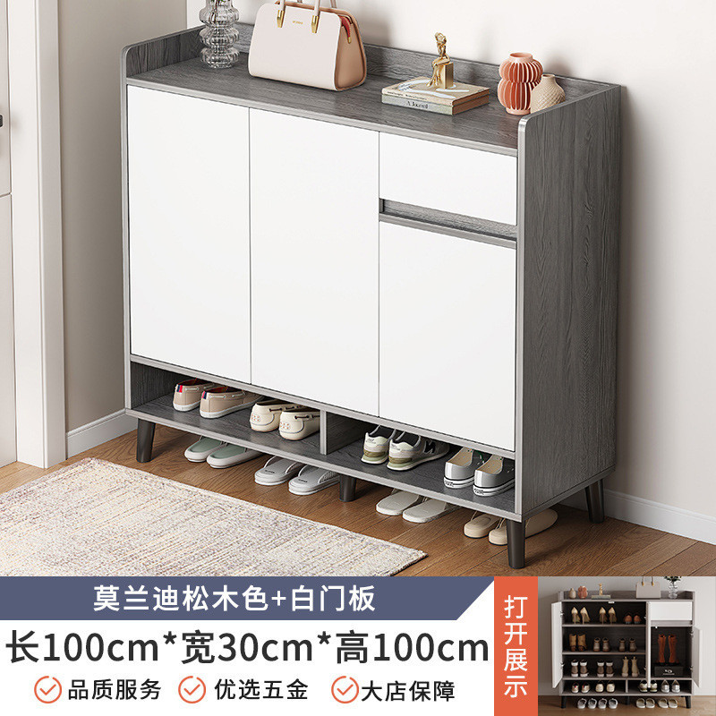ST& 2024Burlywood Shoe Rack Corridor Shoe Cabinet Home Doorway Corridor ...