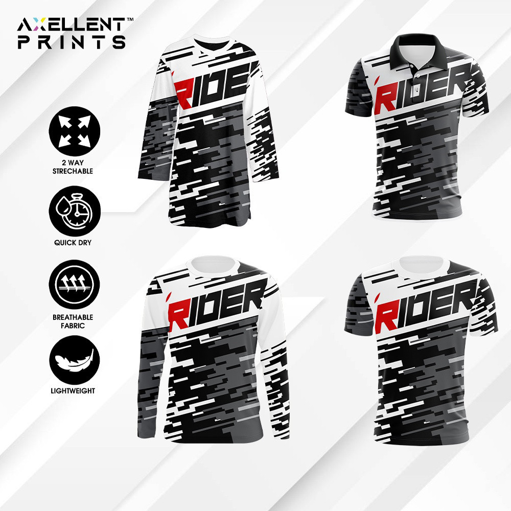 Axellent Rider Motosikal Jersey jersi baju custom name lengan panjang ...