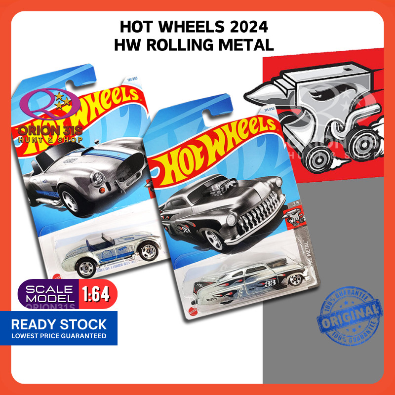 Hot Wheels HW Rolling Metal 2024 Shelby Cobra 427 S/C/ '49 Drag Merc ...