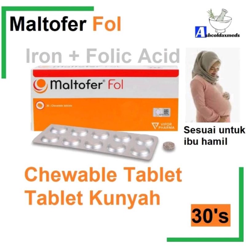 MALTOFER oral iron therapy chewable tablets (30 tablets per packet ...