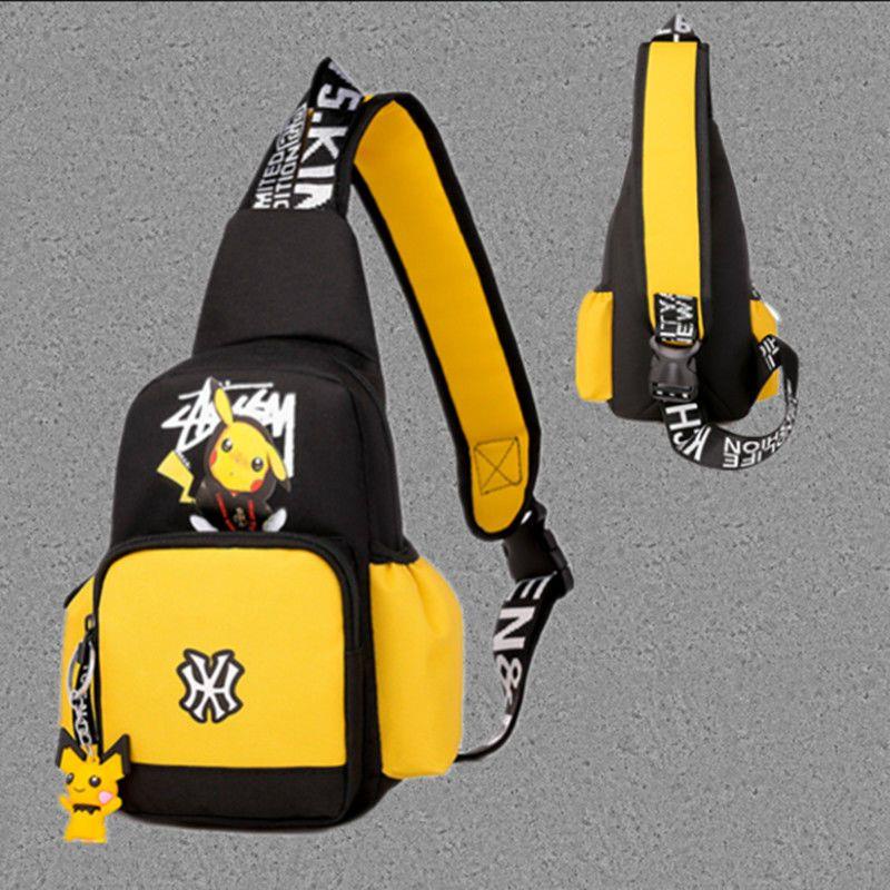 Crossbody bag for men, Korean style Pikachu chest bag, casual