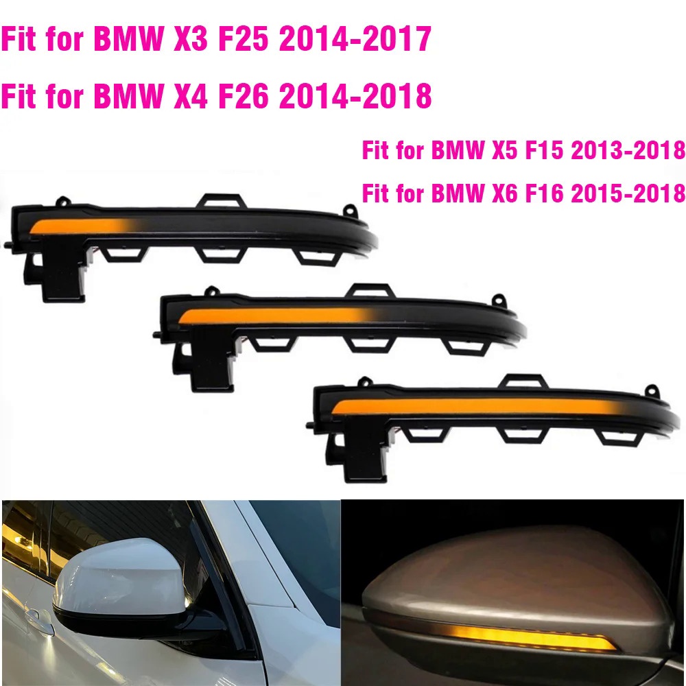 Smoked Side Mirror Sequential Turn Signal Light For BMW X3 G01 X4 G02