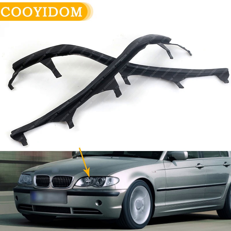 2 Stks Bovenste Links en Rechts Koplamp Cover Strips 63126921859 63126921860 Vervanging voor E46 325i/330i