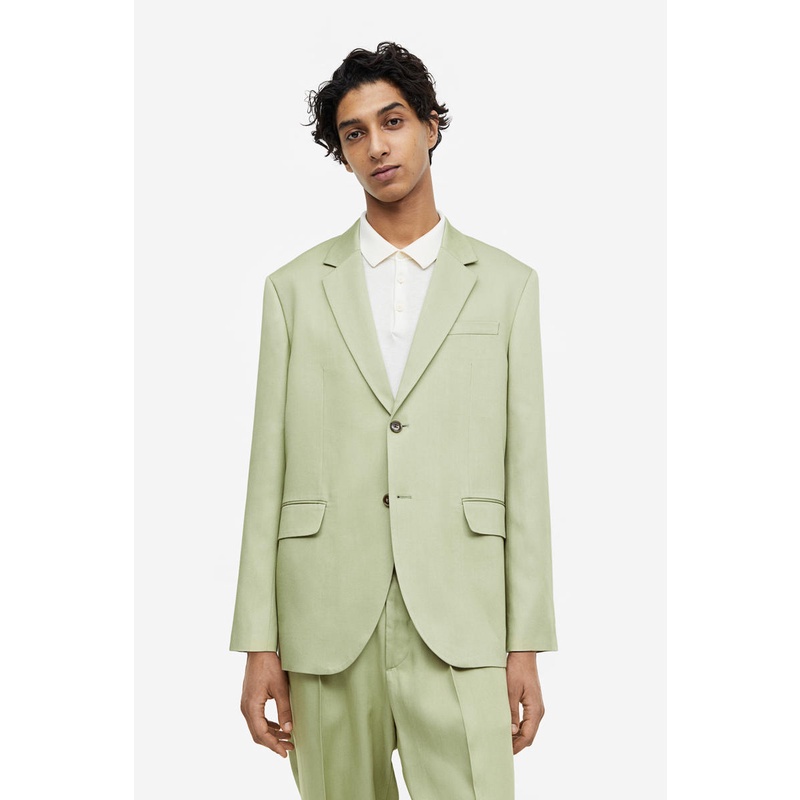 H&M - Relaxed Fit Lyocell jacket - Green Dusty Light