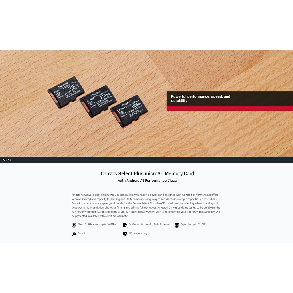 Micro SD + Adaptateur 256 GB Classe 10 Kingston