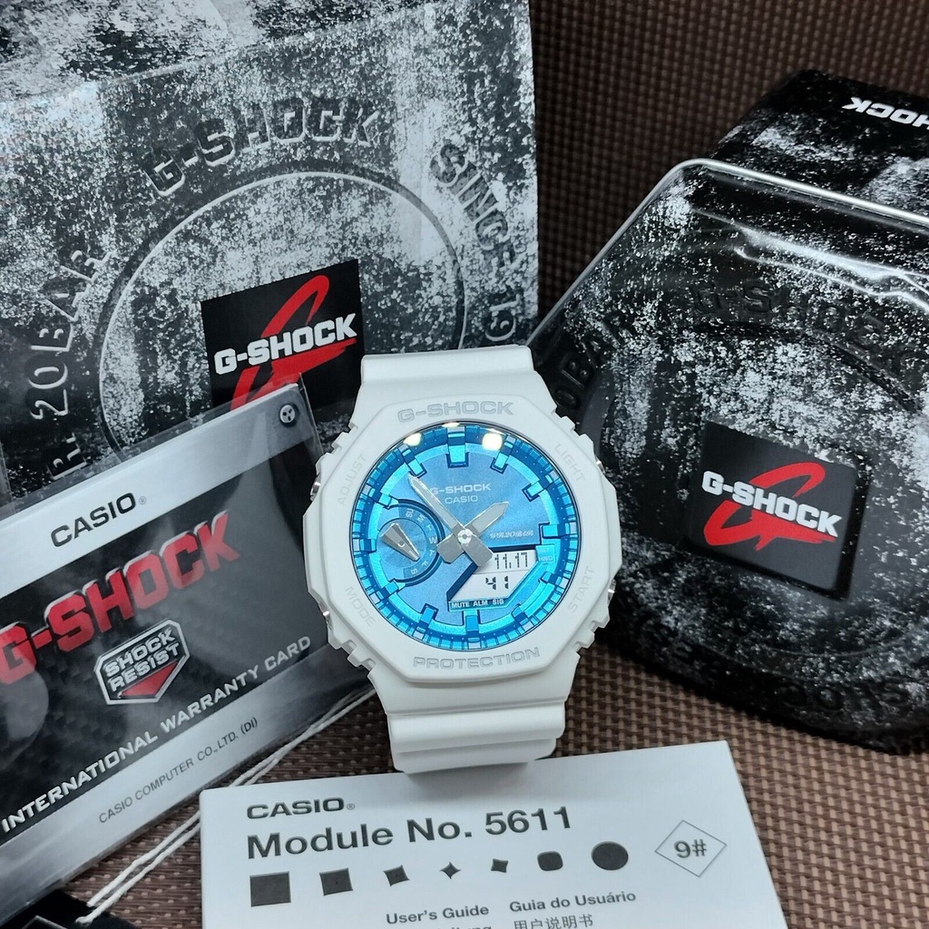 Casio G-Shock GA-2100WS-7A Seasonal Collection 2023 Blue White Octagon ...