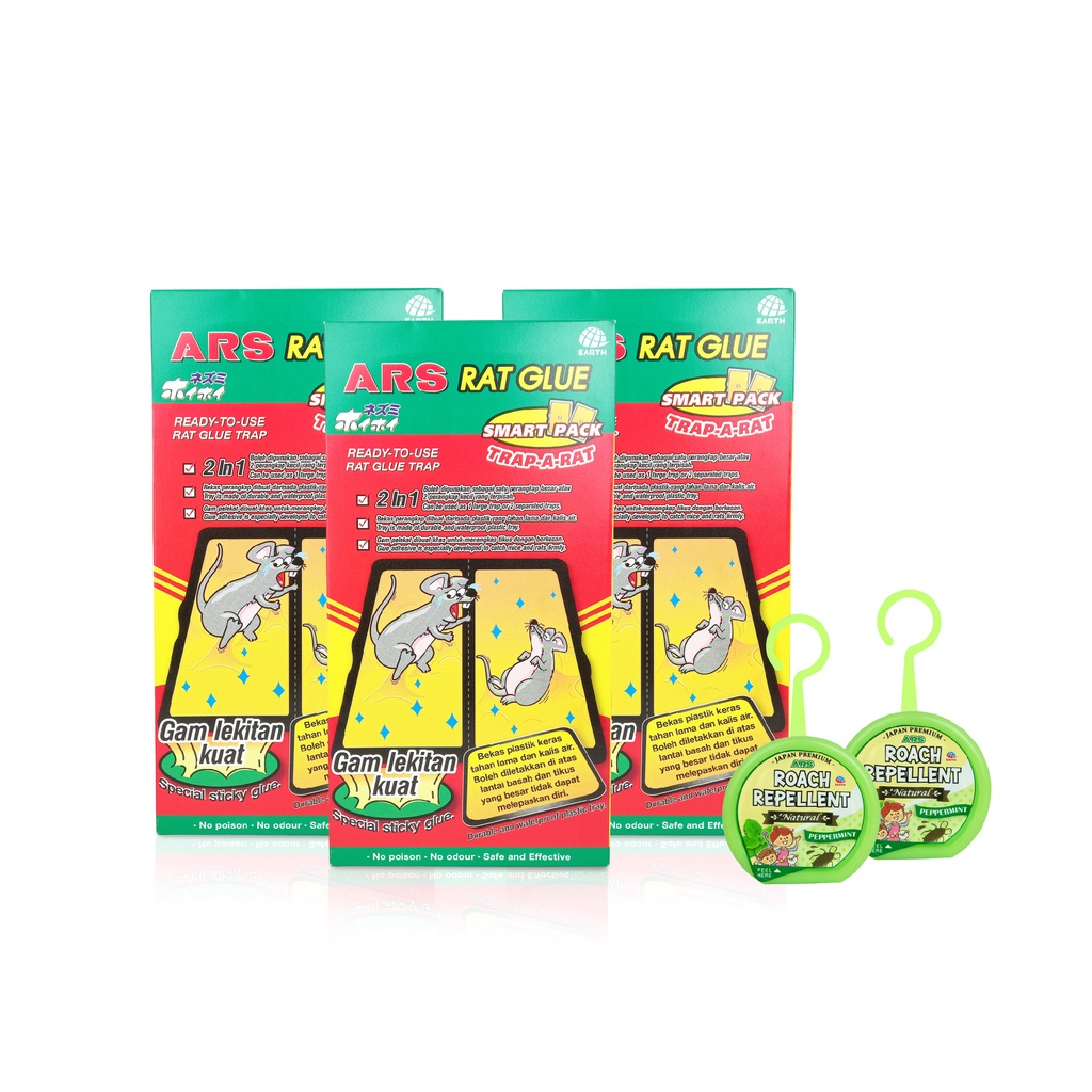 (3) ARS Mouse / Rat Glue Trap + (2) Roach Repellent Hanger 60g | Shopee ...