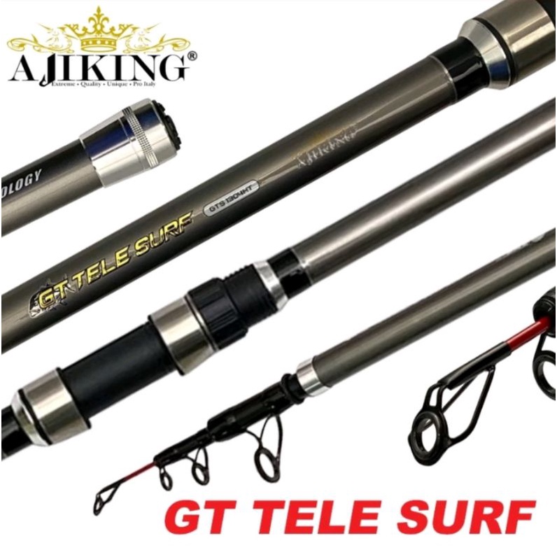 18.2kg - 22.7kg Max drag Ajiking GT Tele Surf Portable Telescopic Fishing  Rod Surf Pantai (13'0-15'0 ft) mesin Pancing