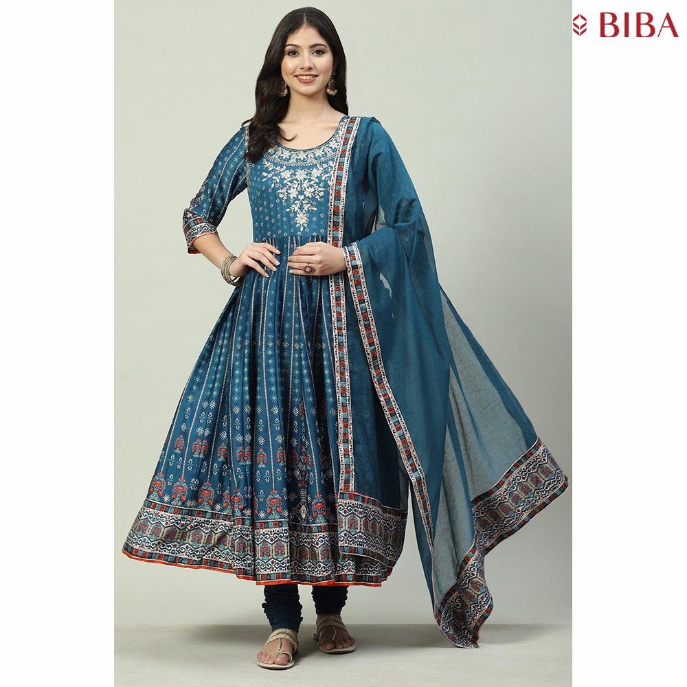 Biba blue anarkali suit best sale