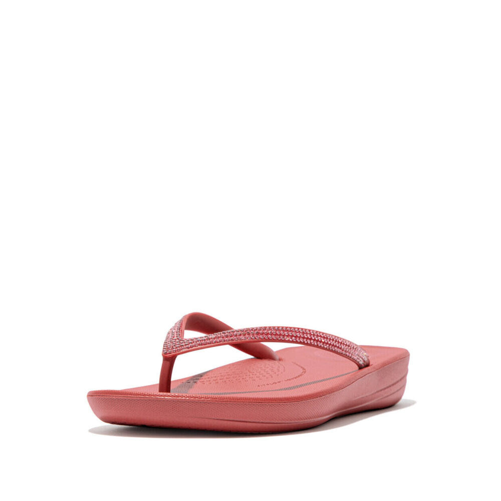 FitFlop iQUSHION Women's Sparkle Flip-Flops - Dusky Red (R08-A70)