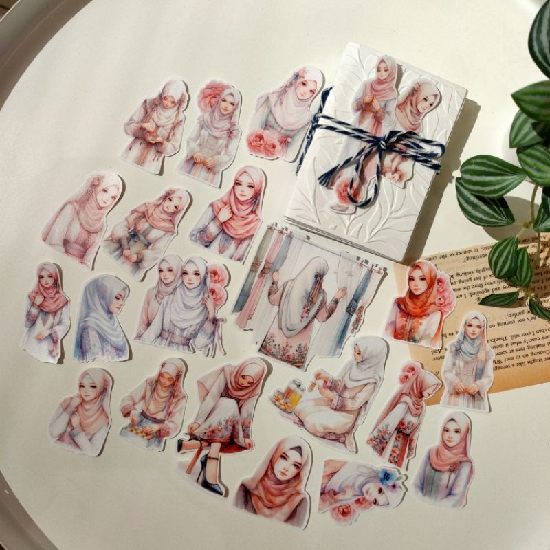 Matte Lamination Hijab Girl Paper C for journal, decoration, craft and ...