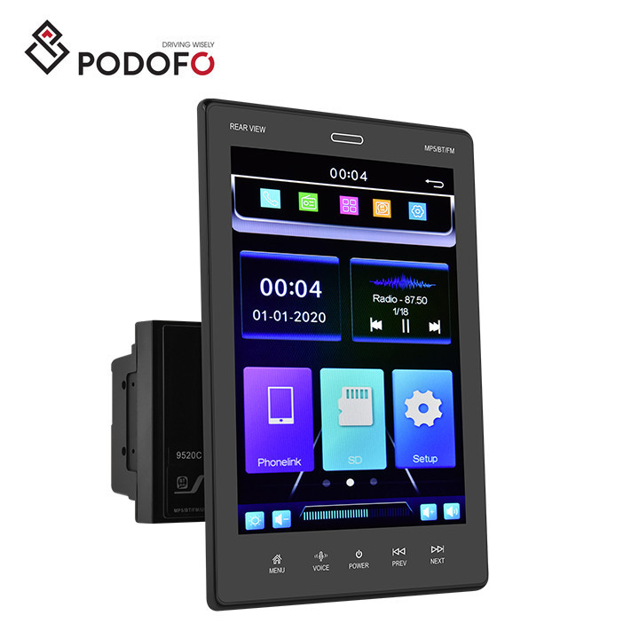 Pofodo 2 Din 9.5'' Vertical Screen Carplay MP5 Car Radio Stereo Car ...