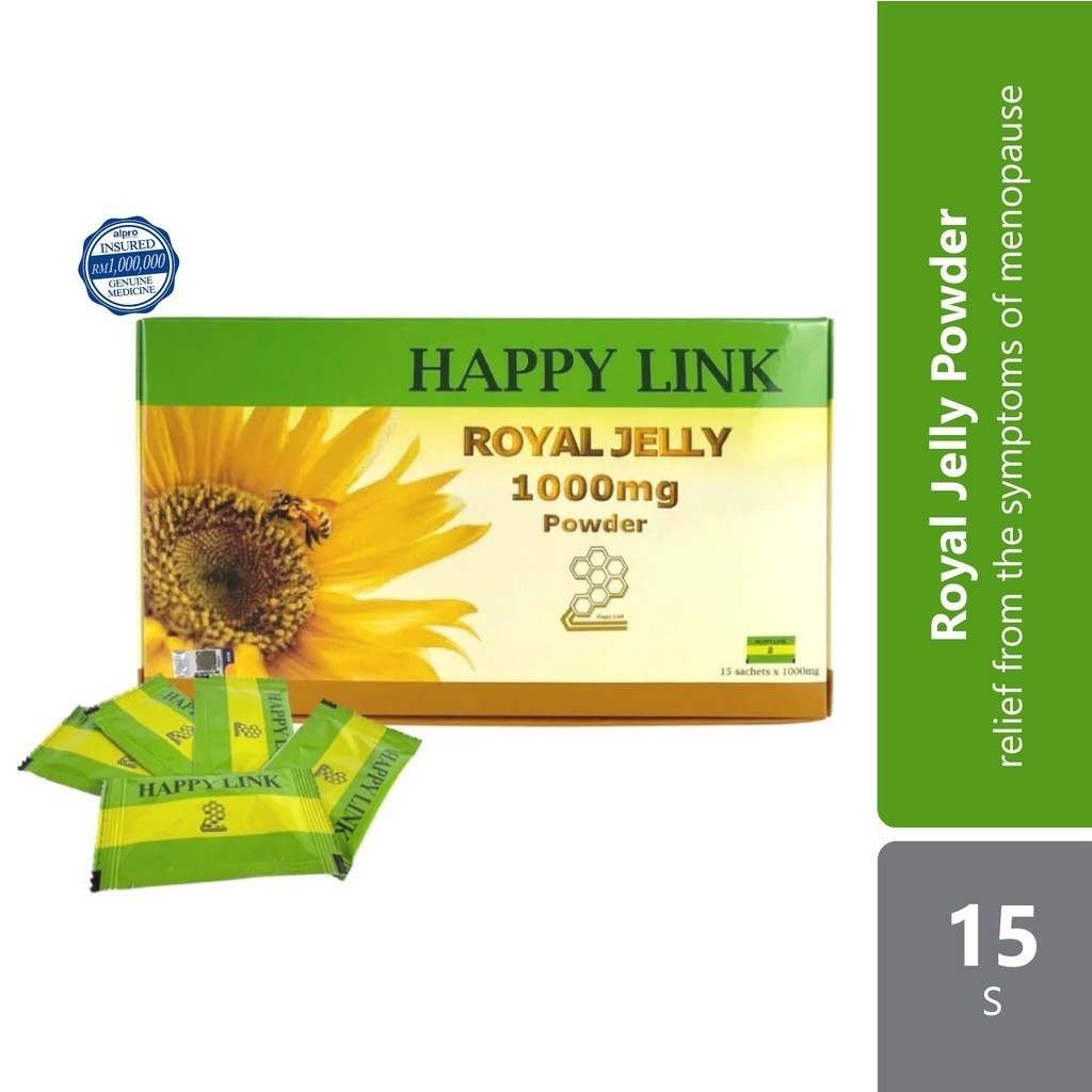 Happy Link Royal Jelly Powder Sachet 1000mg 1x15s relief from the