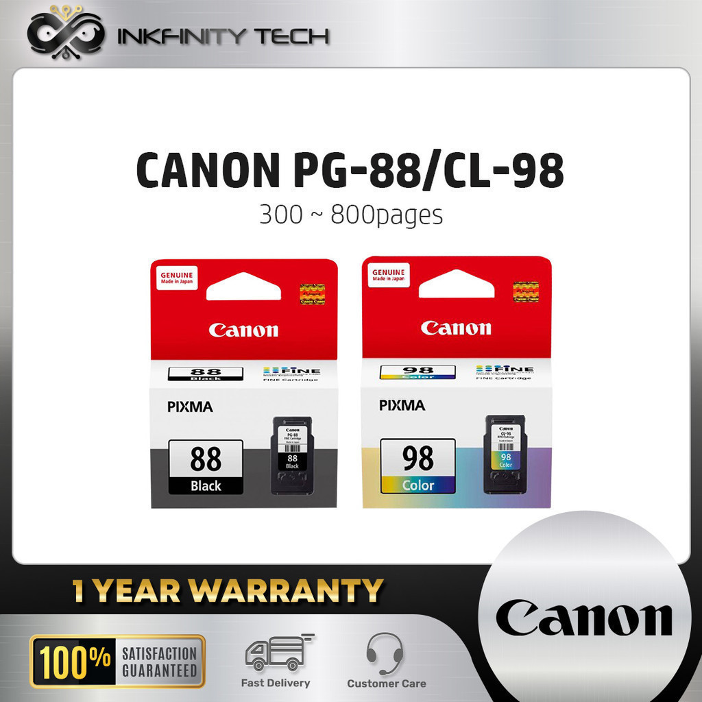 Canon PG88 (21ML) CL98 (15ML) Black / Color Original Ink Cartridge