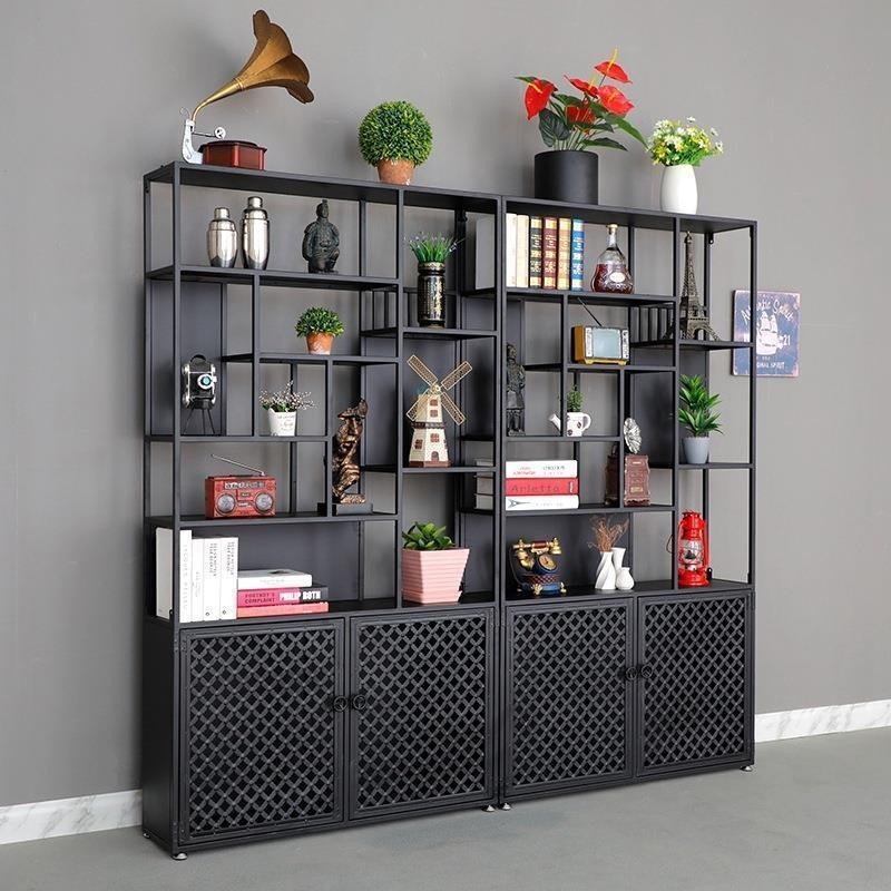JY-H/American Industrial Style Office Wrought Iron Partition Storage ...