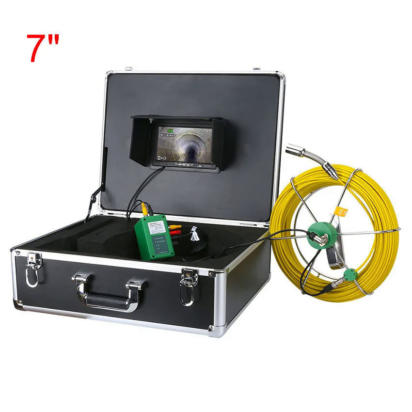 7” 20M/30M/40M/50M Pipe Inspection Video Camera 22MM HD Camera Lens ...
