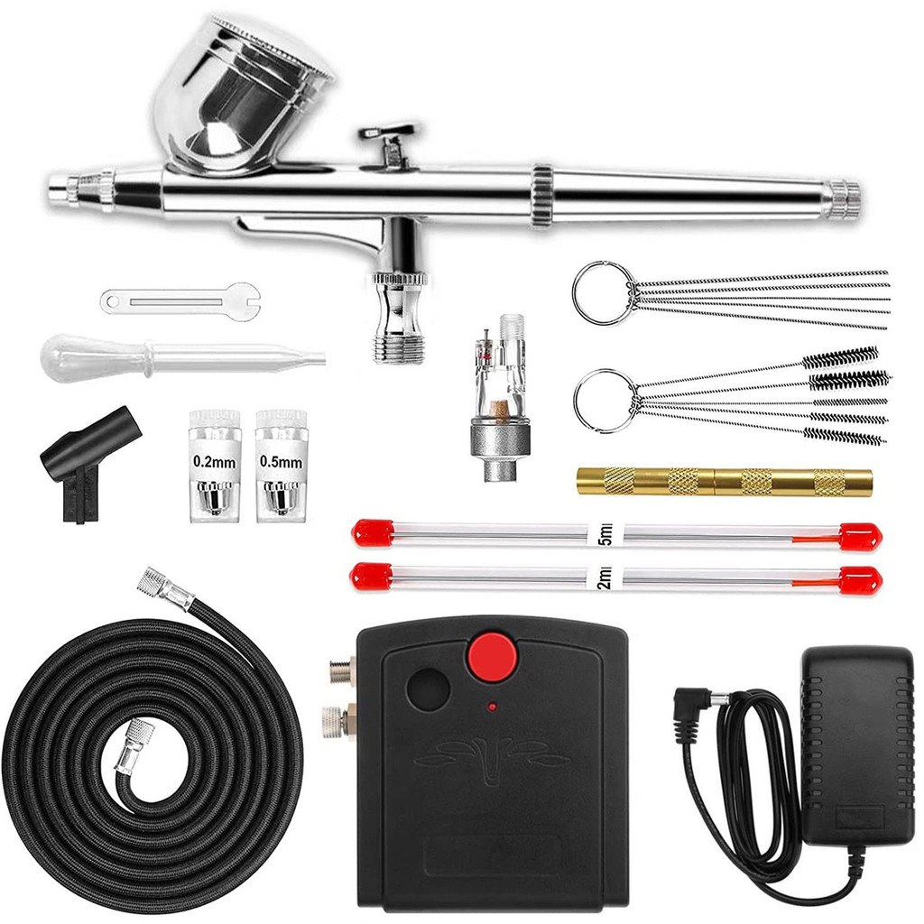Airbrush Kit Upgraded 30 PSI Dual-Action Airbrush Compressor Kit for ...
